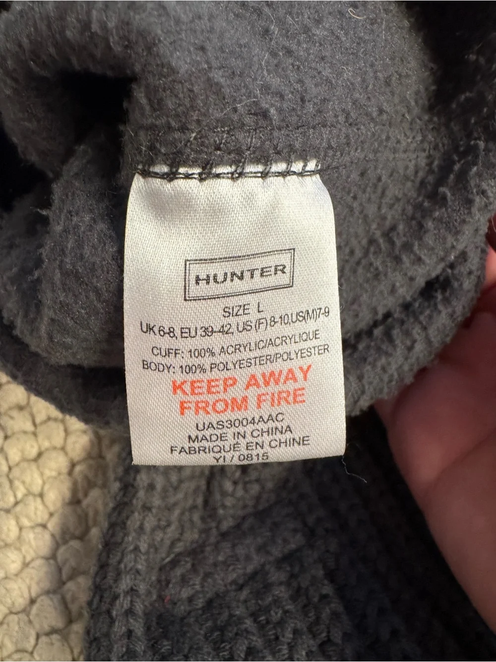 Hunter Charcoal Knit Cuff Fleece Boot Socks